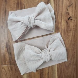 Knot Bow Headwraps in Light Beige. O/S